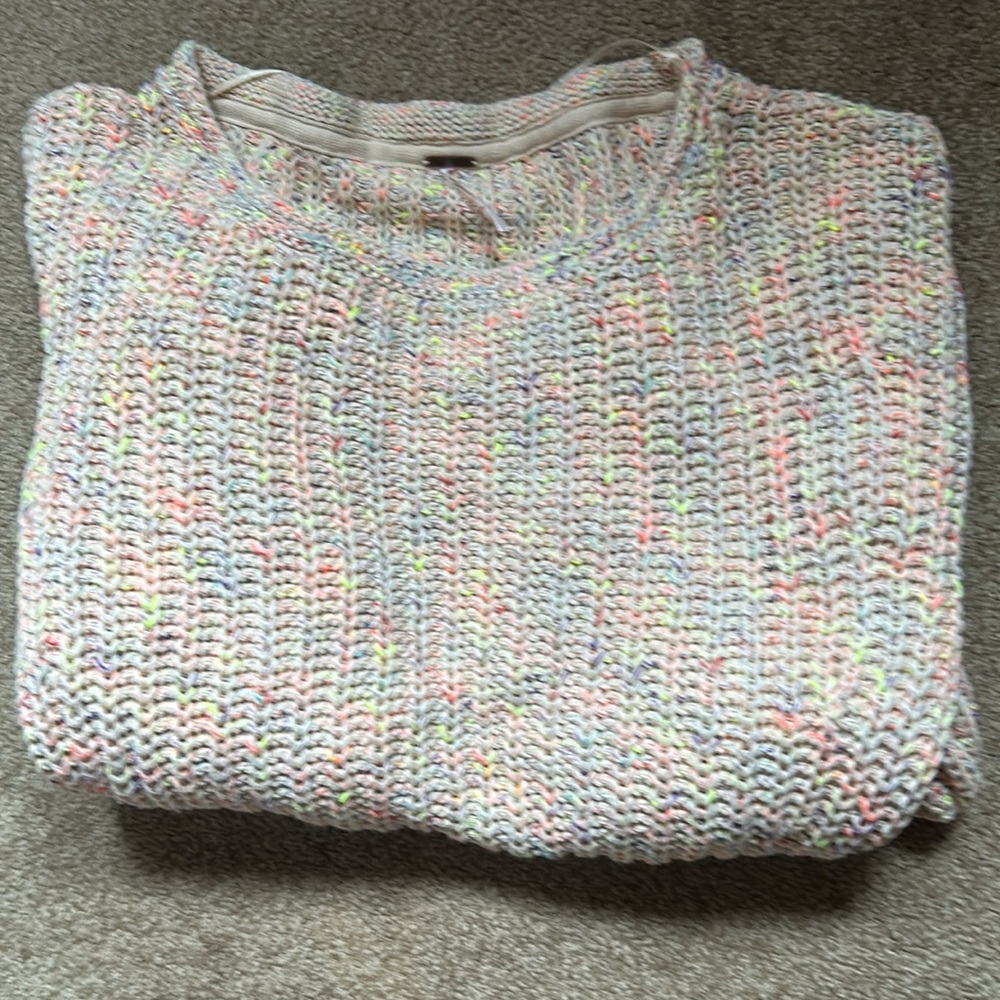 NWT Free People Confetti combo Neon Oversized crew Neck Sweater